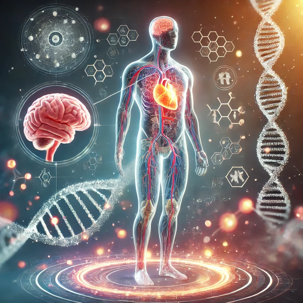 DALL·E 2024 11 26 16.36.09 A photorealistic image designed for a blog header about human body and health formatted to fit a 352x428 aspect ratio. The image features a glowing a SimpleScienceAnswers